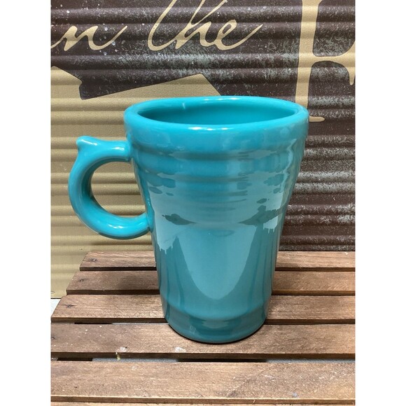 Fiesta Bistro Latte Ring Handle Mug in Turquoise Coffee Cup FIESTA WARE HLC - Picture 1 of 8